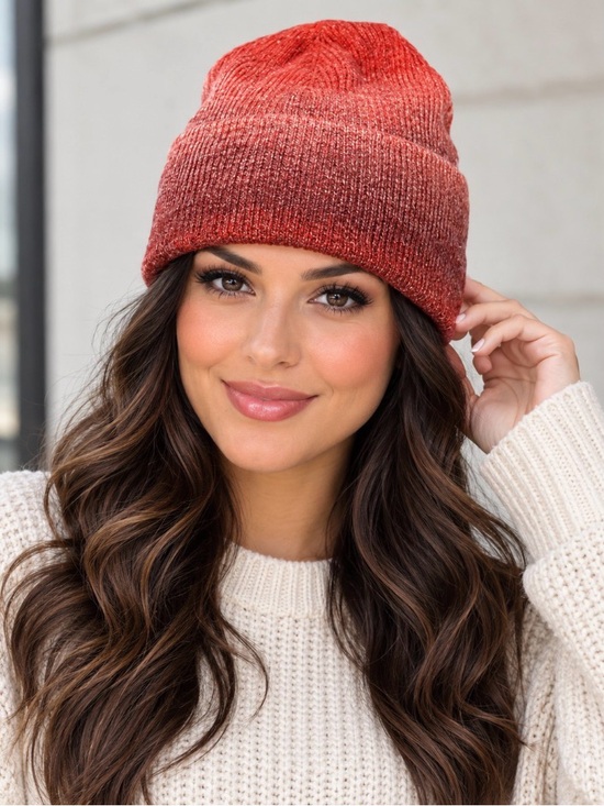 Aqua Accessories - NWT Aqua Rainbow Ombré Pink Beanie
